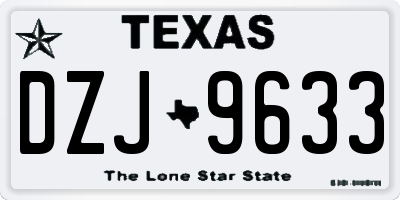 TX license plate DZJ9633