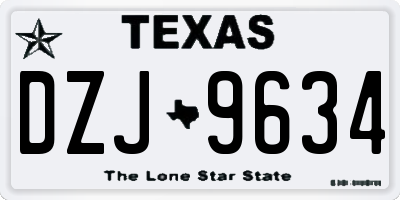 TX license plate DZJ9634
