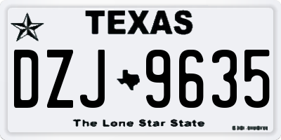TX license plate DZJ9635