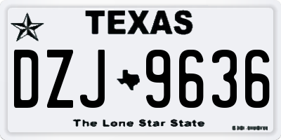 TX license plate DZJ9636