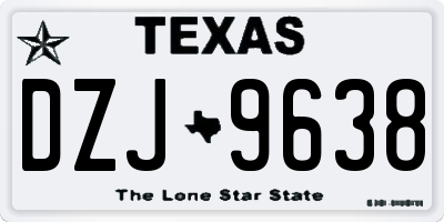 TX license plate DZJ9638