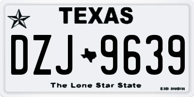 TX license plate DZJ9639
