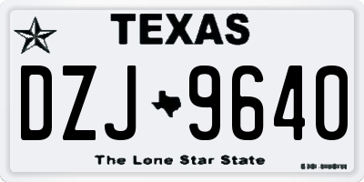 TX license plate DZJ9640