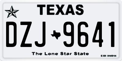 TX license plate DZJ9641