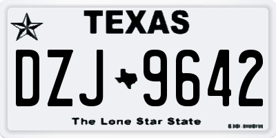 TX license plate DZJ9642