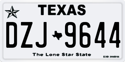 TX license plate DZJ9644
