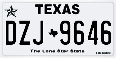 TX license plate DZJ9646