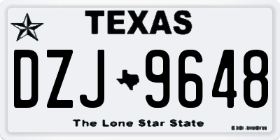 TX license plate DZJ9648