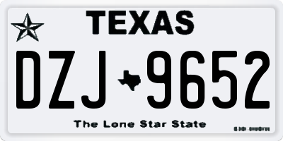 TX license plate DZJ9652