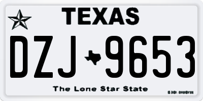 TX license plate DZJ9653