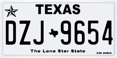 TX license plate DZJ9654