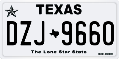 TX license plate DZJ9660