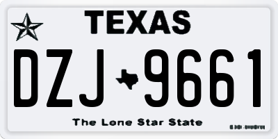 TX license plate DZJ9661