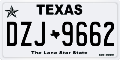 TX license plate DZJ9662