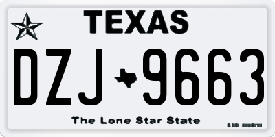 TX license plate DZJ9663