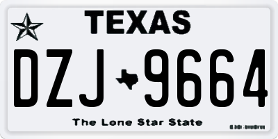 TX license plate DZJ9664