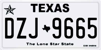TX license plate DZJ9665