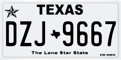 TX license plate DZJ9667
