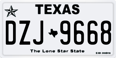 TX license plate DZJ9668