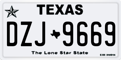 TX license plate DZJ9669