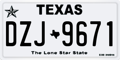 TX license plate DZJ9671