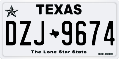 TX license plate DZJ9674