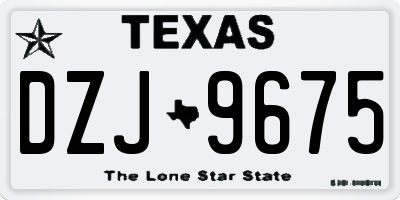 TX license plate DZJ9675