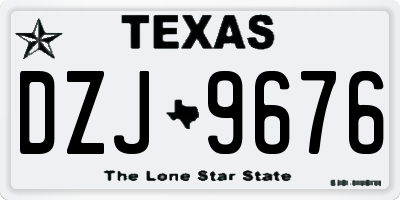 TX license plate DZJ9676