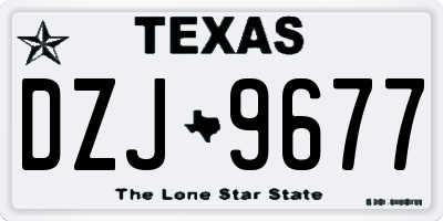 TX license plate DZJ9677