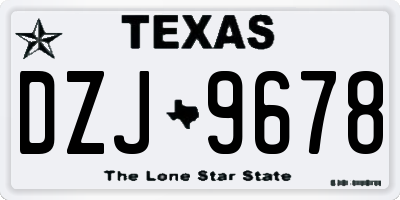 TX license plate DZJ9678