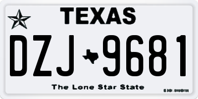 TX license plate DZJ9681
