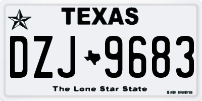 TX license plate DZJ9683