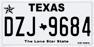 TX license plate DZJ9684