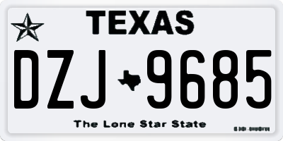 TX license plate DZJ9685