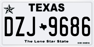 TX license plate DZJ9686