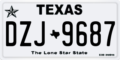 TX license plate DZJ9687