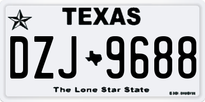 TX license plate DZJ9688