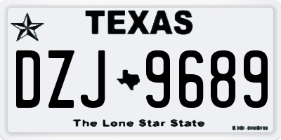 TX license plate DZJ9689