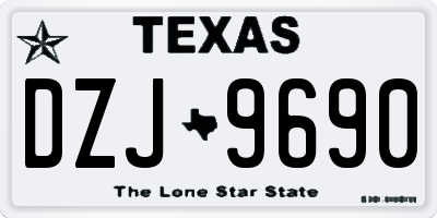 TX license plate DZJ9690