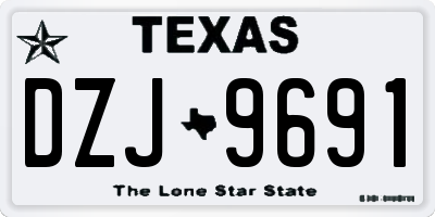 TX license plate DZJ9691