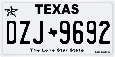 TX license plate DZJ9692