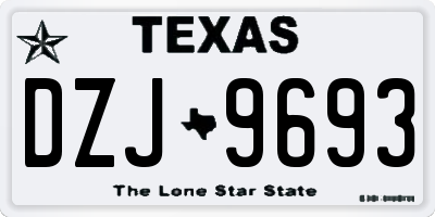 TX license plate DZJ9693