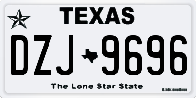 TX license plate DZJ9696