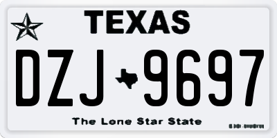 TX license plate DZJ9697
