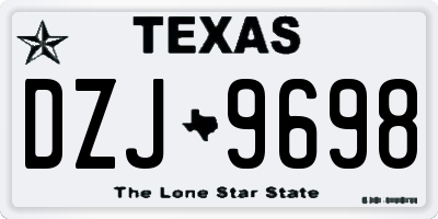 TX license plate DZJ9698