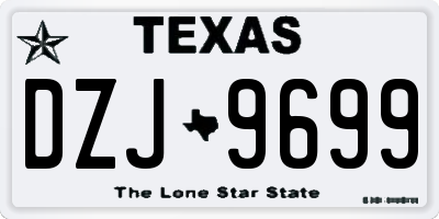 TX license plate DZJ9699