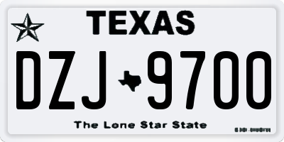 TX license plate DZJ9700