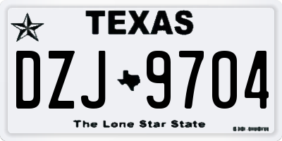 TX license plate DZJ9704