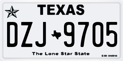 TX license plate DZJ9705