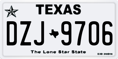TX license plate DZJ9706